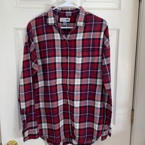 Women’s Boyfriend Plaid Flannel Shirt M TALL